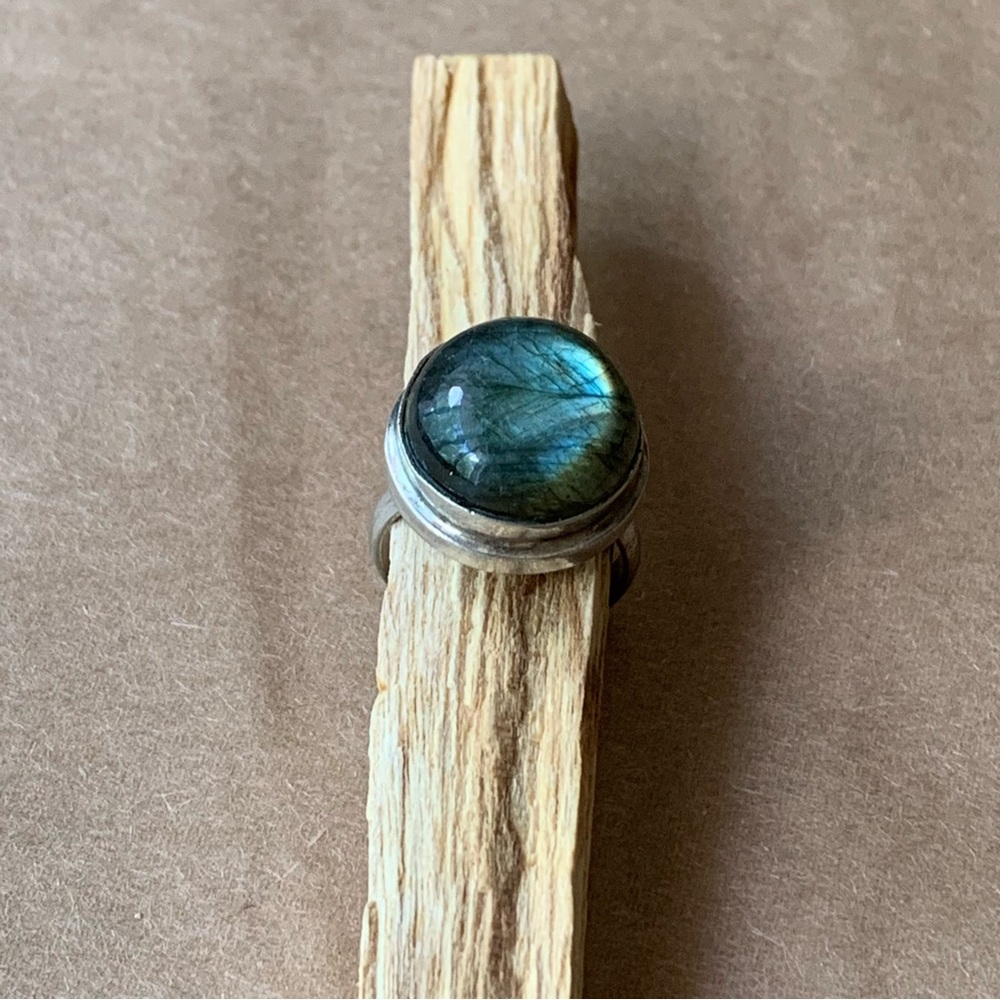 Labradorite Silver 925 Ring Size 7.5